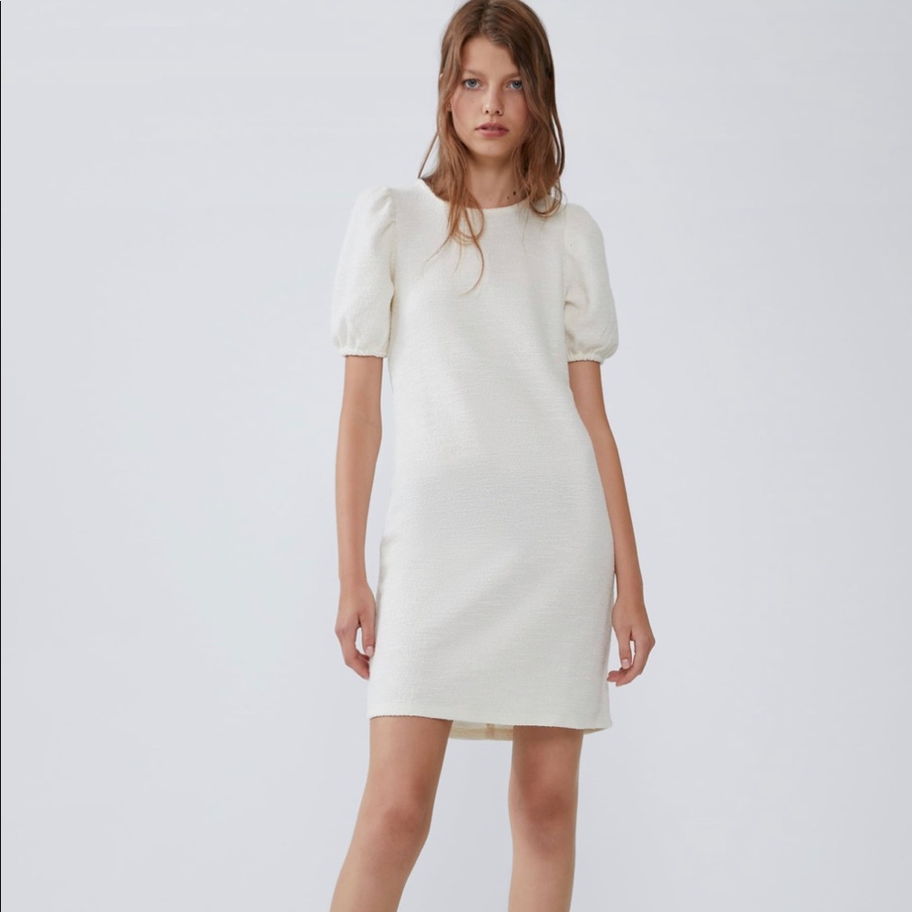 ZARA TEXTURED DRESS WITH VOLUME